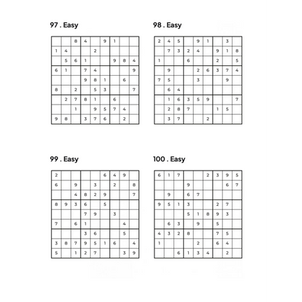 500 Sudoku Puzzles - 5 DIFFICULTY LEVELS - 4 Per Page - Large Print - Solutions Included