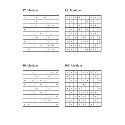 500 Sudoku Puzzles - 5 DIFFICULTY LEVELS - 4 Per Page - Large Print - Solutions Included
