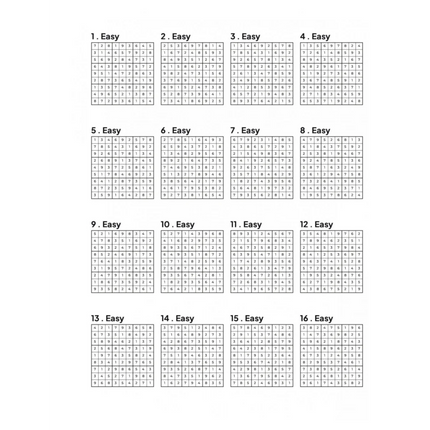 500 EASY Sudoku Puzzles - 4 Per Page - Large Print - Solutions Included