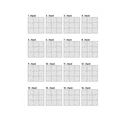500 HARD Sudoku Puzzles - 4 Per Page - Large Print - Solutions Included