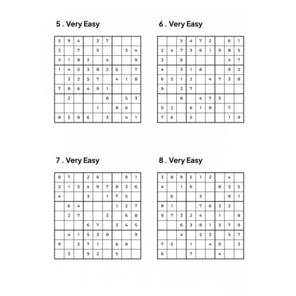 500 VERY EASY Sudoku Puzzles - 4 Per Page - Large Print - Solutions Included