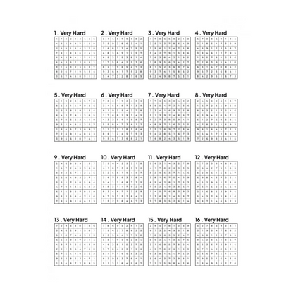 500 VERY HARD Sudoku Puzzles - 4 Per Page - Large Print - Solutions Included