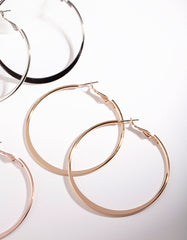 Mixed Metal Square Edged Hoop Earring Pack