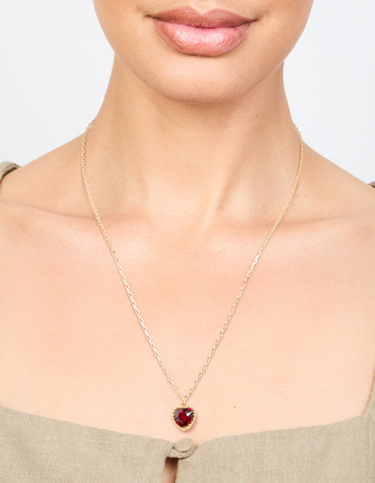 Gold Jewel Heart Necklace