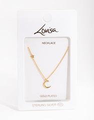 Gold Plated Sterling Silver Asymmetrical Celestial Necklace