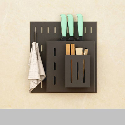 Stainless Steel Kitchen Wall Mounted Kitchen Storage Rack Hole Plate