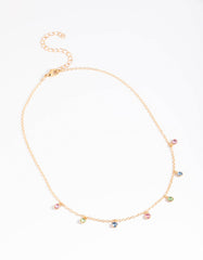 Gold Dainty Droplet Necklace
