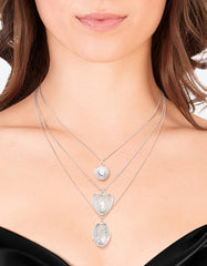 Antique Silver Mixed Locket Layered Necklace