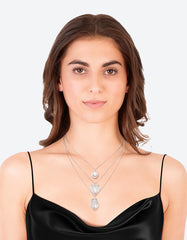 Antique Silver Mixed Locket Layered Necklace