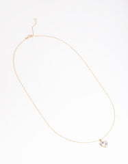 Gold Plated Sterling Silver Cubic Zirconia Heart Necklace