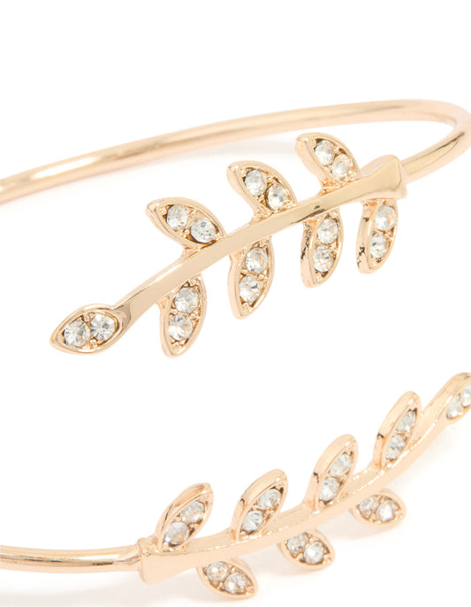 Gold Leaf Wrap Cuff Bangle