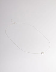 Sterling Silver Cubic Zirconia Halo Heart Pendant Necklace