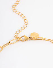 Waterproof Gold Plated Stainless Steel Open Oval Link Necklace