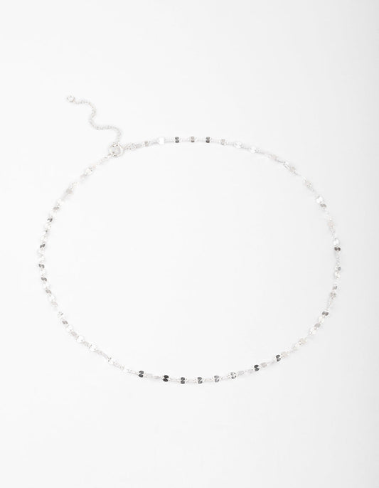Sterling Silver Mirror Link Choker