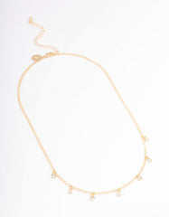 Gold Alternate Diamante Necklace