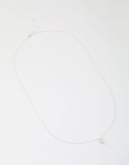 Sterling Silver Cubic Zirconia Stem Necklace