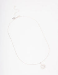 Silver Dainty Sunray Short Necklace