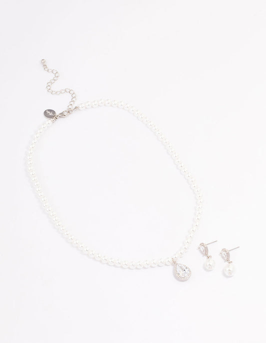 Silver Multi Cubic Zirconia Jewellery Set