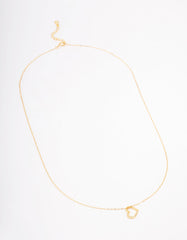 Gold Plated Sterling Silver Open Cubic Zirconia Heart Pendant Necklace