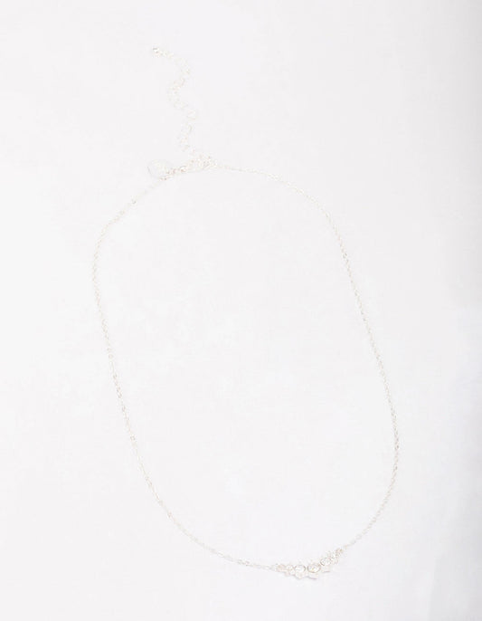 Silver Graduating Diamante Chain Necklace