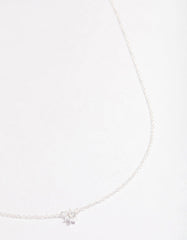 Sterling Silver Cubic Zirconia Dainty Pendant Necklace