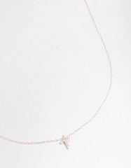 Sterling Silver Cubic Zirconia Cross Pendant Necklace