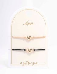 Gold Rope Heart Bracelet