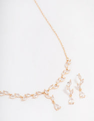 Gold Teardrop Vine Jewellery Set