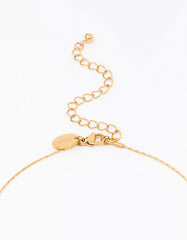 Waterproof Gold Plated Stainless Steel Thin Baguette Round Cubic Zirconia Pendant Necklace