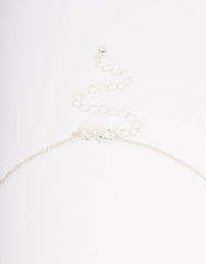 Silver Plated Diamante Cross Pendant Necklace & Stud Earring Set