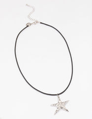Silver Molten Starfish Necklace
