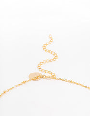 Gold Plated Cubic Zirconia Emerald Pear Dainty Station Necklace