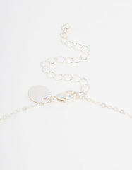 Silver Plated Diamante Cross Necklace & Stud Earrings Set