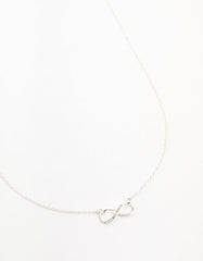 Silver Encased Diamante Infinity Necklace