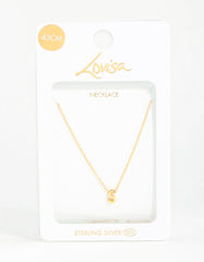 Gold Plated Sterling Silver Initial S Necklace