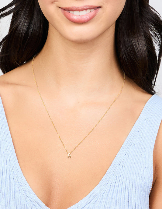 Gold Plated Sterling Silver Initial A Necklace