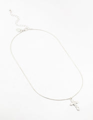 Silver Plated Round Snake Chain Ornate Necklace