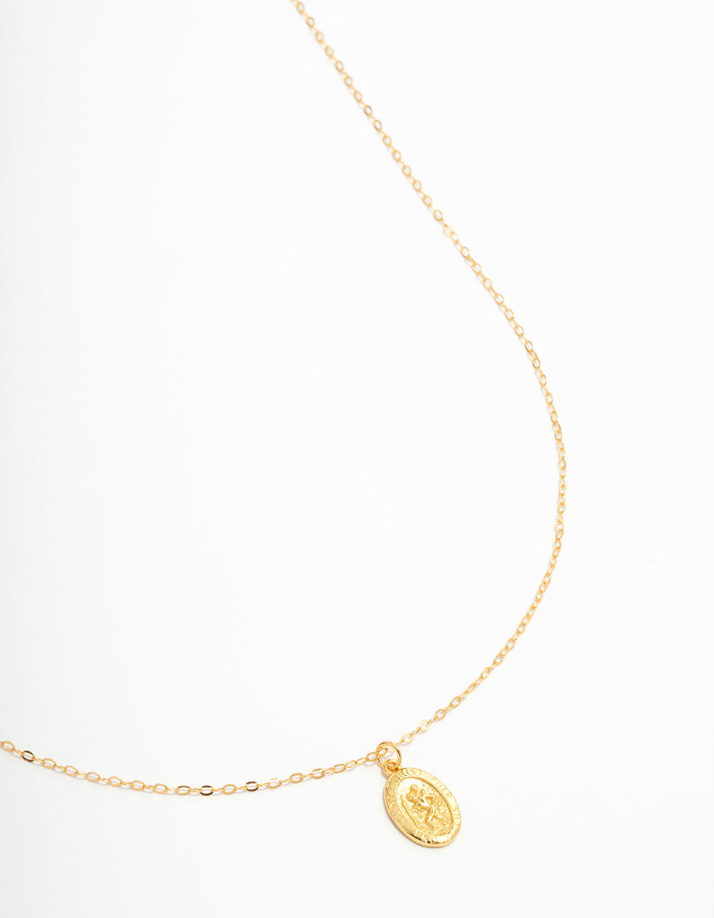 Gold Plated Sterling Silver St. Christopher Pendant Necklace