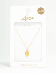 Gold Plated Sterling Silver St. Christopher Pendant Necklace