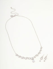 Silver Cubic Zirconia & Pearl Jewellery Set