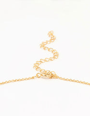 Gold Plated Brass Cubic Zirconia Hollow Flower Necklace