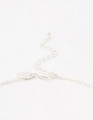 Silver Diamante Flower Layered Necklace
