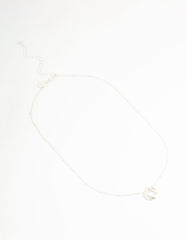 Silver Ball Chain O Ring Necklace