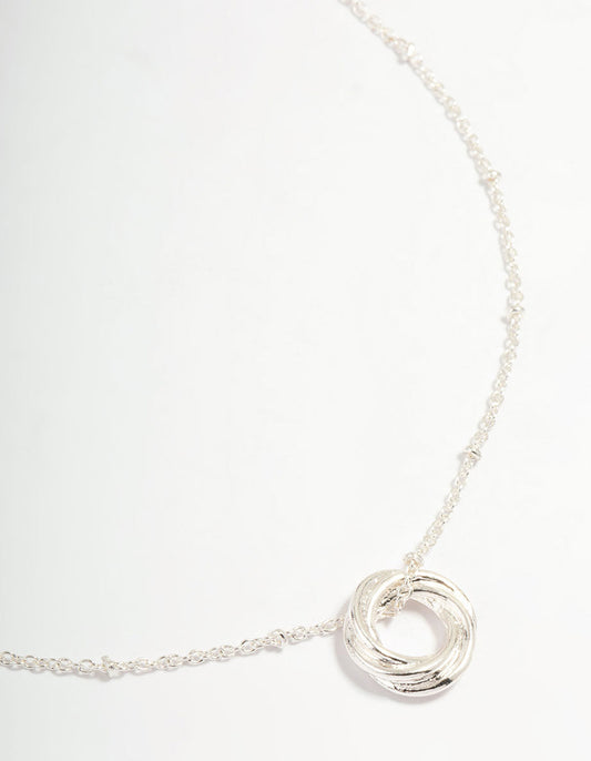Silver Ball Chain O Ring Necklace