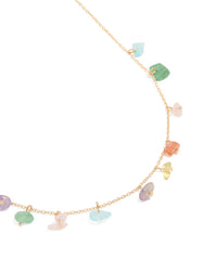 Gold Semiprecious Stone Necklace
