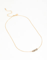 Mixed Metals Diamante Rondell Necklace