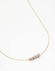 Mixed Metals Diamante Rondell Necklace