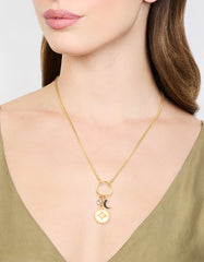 Waterproof Gold Plated Stainless Steel Cubic Zirconia Cluster Charm Necklace