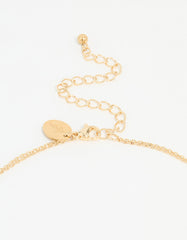 Waterproof Gold Plated Stainless Steel Moon Pendant Layered Necklace