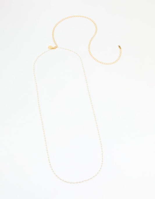 Waterproof Gold Plated Stainless Steel Pearl Waist Chain